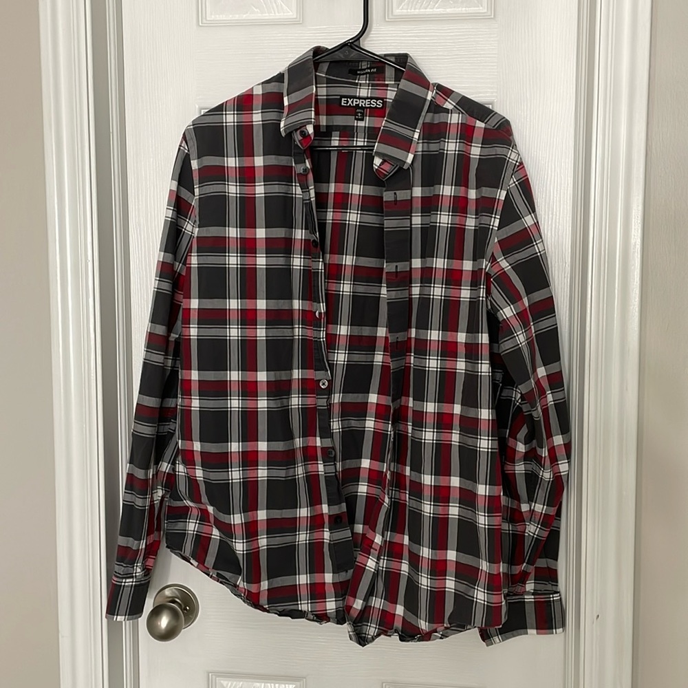 Men’s Express plaid dress shirt